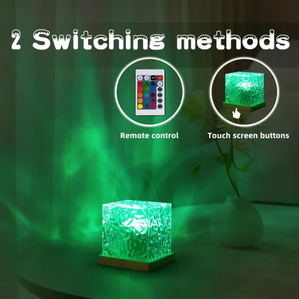Water Ripples Lights Lamp Ocean Water Projector Light Luminorthe lumena Lights Bedroom Decor 16 Colors Rotating Flame Nightlight - Image 5