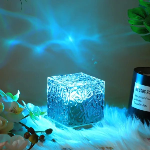 Water Ripples Lights Lamp Ocean Water Projector Light Luminorthe lumena Lights Bedroom Decor 16 Colors Rotating Flame Nightlight - Image 4